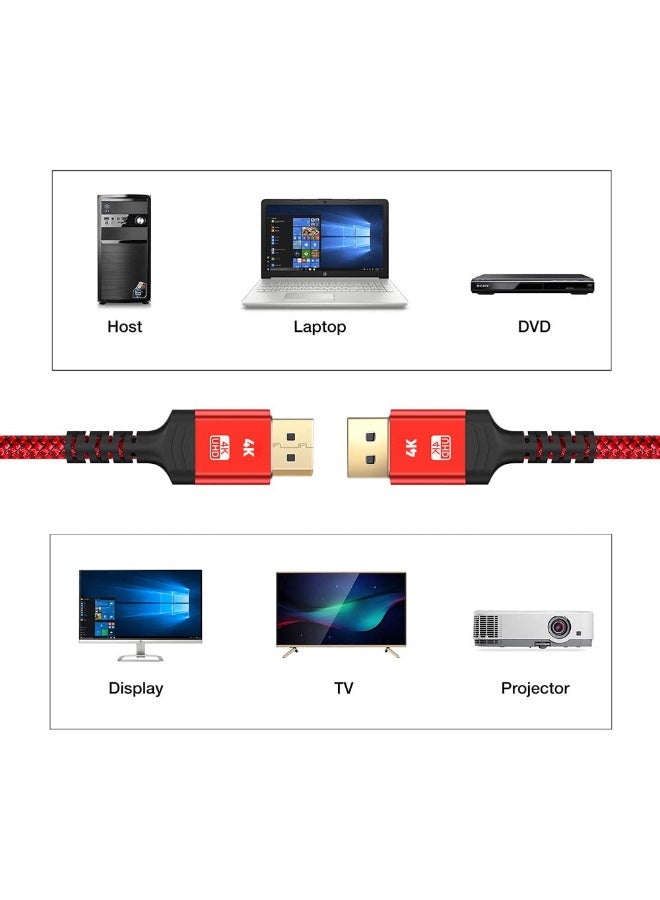 DisplayPort to DisplayPort Cable (1.8M) , 4K DisplayPort 1.2 Cable[4K@60Hz, 2K@165Hz, 2K@144Hz], 1.2 DP to DP Cable Gold-Plated Nylon Braided High Speed - Image 2